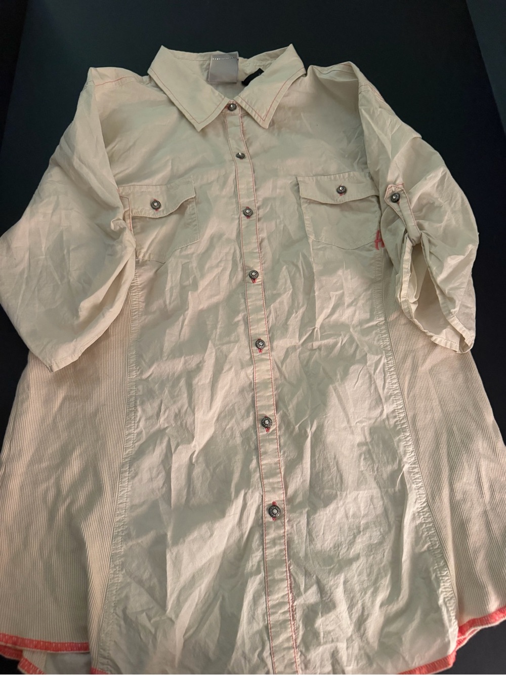 Harley-Davidson Women’s Cream Graphic Button-Up Shirt - Picture 3 of 4